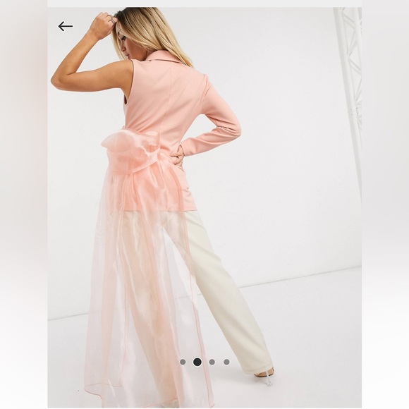 Asos asymmetrical blazer with organza train size 14 Valentine’s Day date look - Picture 5 of 5